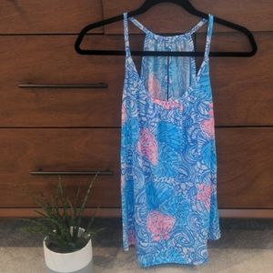 Lilly Pulitzer Lacy Tank Blue Haven Raising Shell
